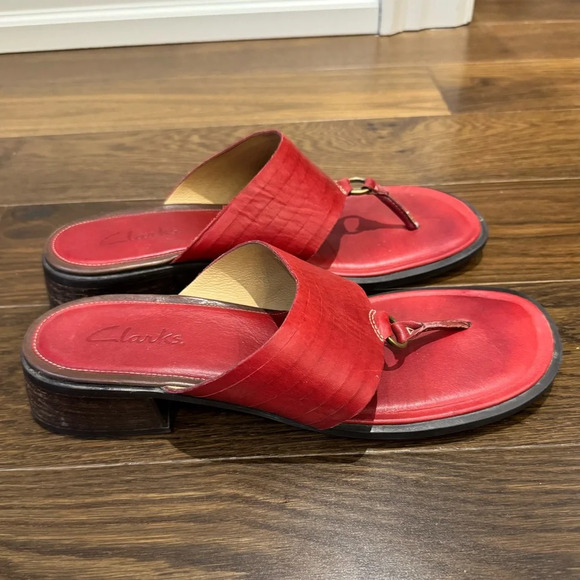 Clarks Leather Sandals Sz 11 - Picture 2 of 4